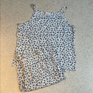 art class Blue Floral Kids Pajama Set